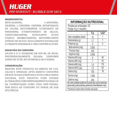 Huger Pre-Workout Integralmédica - 160g - Foto 2