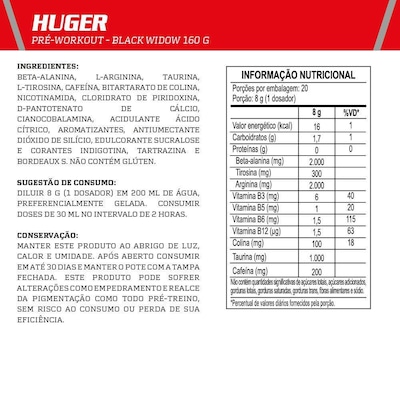 Huger Pre-Workout Integralmédica - 160g - Foto 2