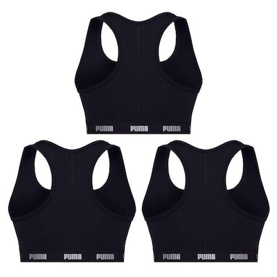 Kit Top Fitness Puma Nadador com Bojo - Feminino - 3 unidades - Foto 2