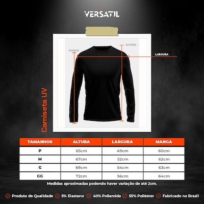 Kit de Camiseta Manga Longa Rony Versátil Térmica Segunda Pele Proteção Solar Uv 50+ - 3 Unidades - Masculina - Foto 4
