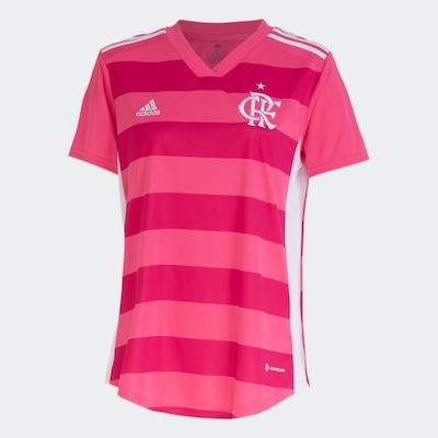 Camisa do Flamengo 22 adidas Outubro Rosa - Feminina - Foto 3