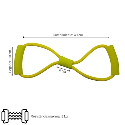 Extensor Elástico Pista e Campo em Oito Médio Fisio Alongamento Pilates AM - Foto 2