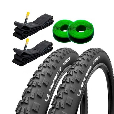 Kit de 1 Par de Pneus Michelin Force Aro 29 29x2.25 + 2 Câmaras Bico Grosso + 2 Fitas Anti Furo - Foto 1
