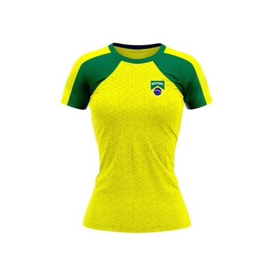 Camisa Brasil Torcida Copa Verde e Amarelo Braziline - Feminina - Foto 1
