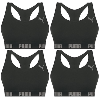 Kit Top Fitness Puma Nadador sem Costura - Feminino - 4 unidades - Foto 1