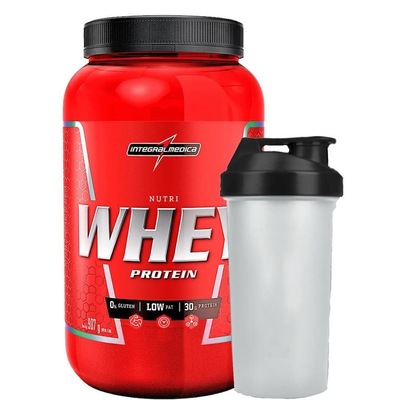 Combo Suplemento Em Po Isolado Concentrado Protein Nutri Whey + Coqueteleira - Integralmedica - Foto 1
