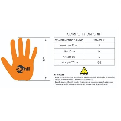 Luvas Palmar Hand Grip Skyhill Competition + Munhequeira Elástica Defend - Adulto - Foto 3