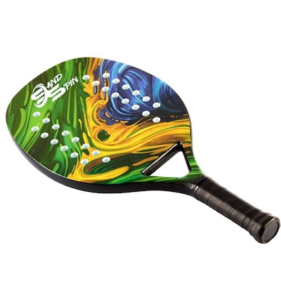 Raquete de Beach Tennis Sland Spin Brazilian Flag Full Carbon + Raqueteira - Foto 2