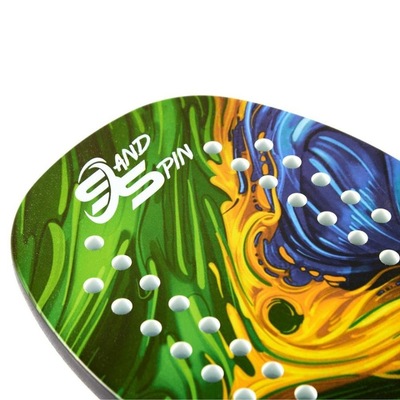 Raquete de Beach Tennis Sland Spin Brazilian Flag Full Carbon + Raqueteira - Foto 3
