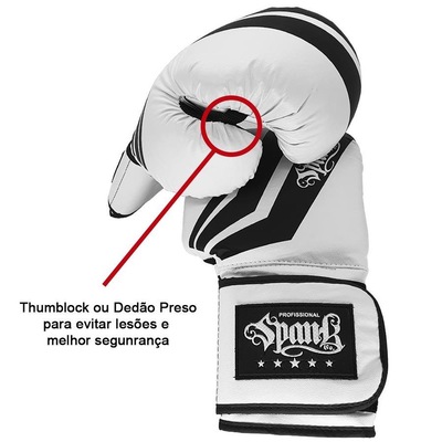 Luva de Boxe e Muay Thai Spank - Branca - Foto 4