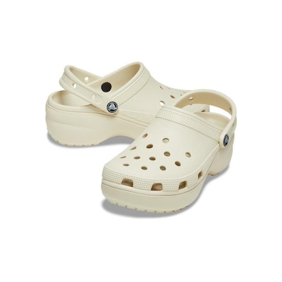 Sandália Crocs Classic Platform Clog W Bone - Unissex - Foto 4