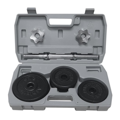 Maleta Dumbbell 8kg Athletic 2 Anilhas 2kg + 4 Anilhas 1kg + Barra Cromada - Foto 3