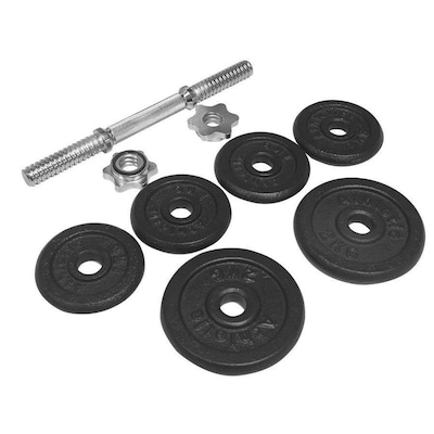 Maleta Dumbbell 8kg Athletic 2 Anilhas 2kg + 4 Anilhas 1kg + Barra Cromada - Foto 5