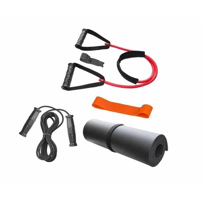 Kit de Treino Funcional Athletic Corda de Pular + Mini Band + Elástico Extensor + Tapete de Yoga - Foto 1