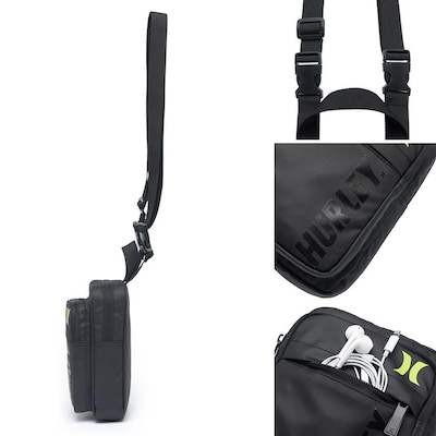 Shoulder Bag Hurley Impermeável Bolsa Transversal Tira Colo - Foto 4