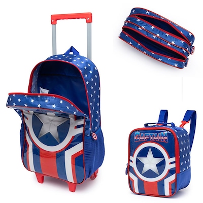 Kit Mochila de Rodinha Polo One - 20 Litros + Lancheira + Estojo Menino - Foto 4