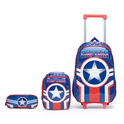 Kit Mochila de Rodinha Polo One - 20 Litros + Lancheira + Estojo Menino - Foto 1
