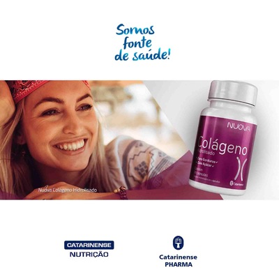 Nuova Colágeno Hidrolisado Catarinense Pharma - 60 Cápsulas - Foto 2
