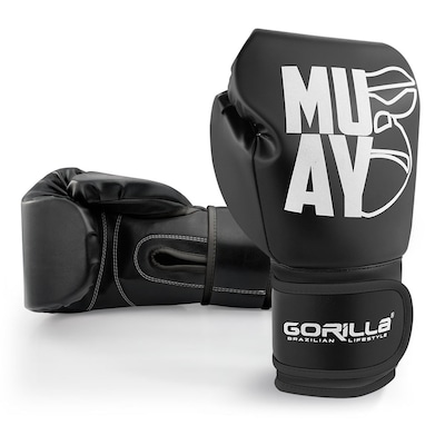 Luva de Muay Thai 12 Oz Expressive Black Gorilla Boxe Kickboxing Fight MMA Combate Profissional - Foto 6