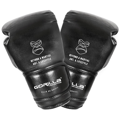 Luva Boxe 12Oz Lifestyle Essencial Black Classic Gorilla Muay Thai kickboxing Fight Combate - Foto 3