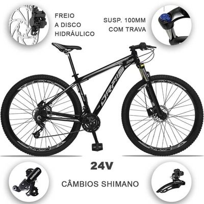 Bicicleta Drais 29 - Freio Hidráulico MTB Aluminio - Câmbios Shimano - 24V - Suspensão com Trava - Foto 3