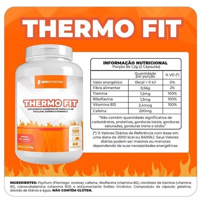 Termogênico Thermo Fit NewNutrition 120 Caps - Foto 2