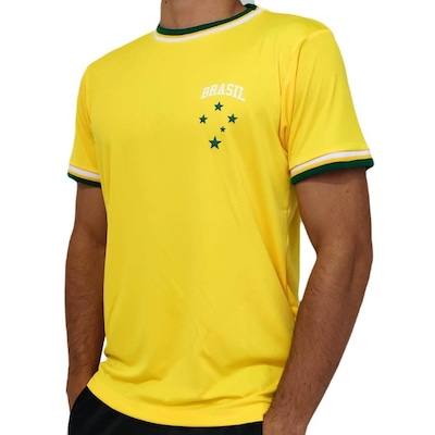 Camisa Brasil Torcedor Estrela Amarela Wunder - Masculina - Foto 1
