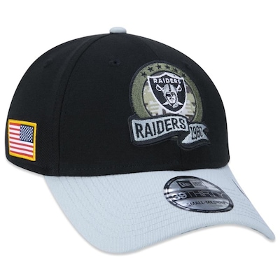 Boné Aba Curva New Era 39Thirty Las Vegas Raiders Salute To Service 2022 Stretch Fit - Fechado - Adulto - Foto 1