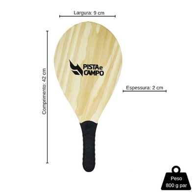 Kit de Frescobol Pista e Campo Jogo de Praia com Raquetes e Bola - Foto 2