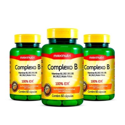 Kit Complexo B 100% IDR Maxinutri - 60 Capsulas - 3 Unds - Foto 1