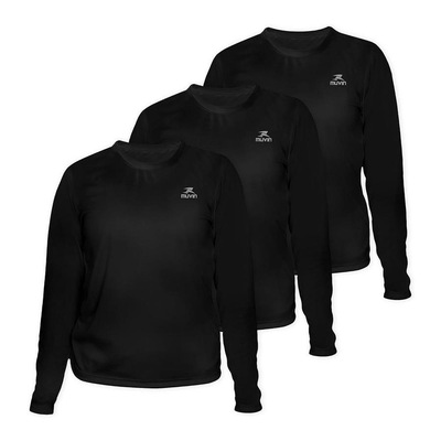 Camiseta Muvin Dry Basic LS Manga Longa FPS50 - Feminino - 3 Unds - Foto 1