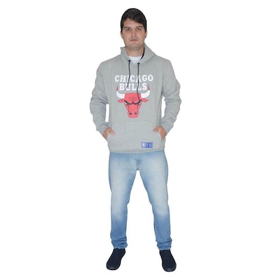 Blusão de Moletom com Capuz NBA Chicago Bulls Canguru - Masculino - Foto 5