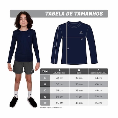 Camiseta Muvin Manga Longa Dry Basic LS FPS50 - Infantil - Foto 3