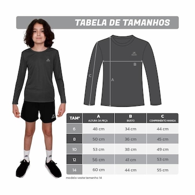 Camiseta Muvin Manga Longa Dry Basic LS FPS50 - Infantil - Foto 3