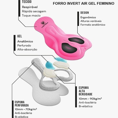 Bermuda de Ciclismo Free Force Performance Invert Gel - Feminina - Foto 5