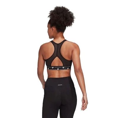 Top Fitness adidas Powerreact Suporte Médio - Feminino - Foto 3