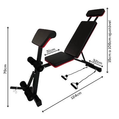 Banco Supino Yangfit 10 em 1 com Cadeira Extensora e Scott - Foto 2