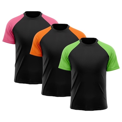 Camiseta Whats Wear Raglan Dry Fit com Proteção Solar UV - Masculina - 3 Unds - Foto 1