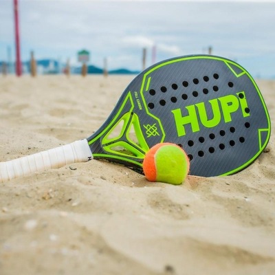 Kit de Beach Tennis HUPI com 2 Raquetes Carbon Elite 3K Pro 3.0 + 3 Bolas Pro - Foto 4