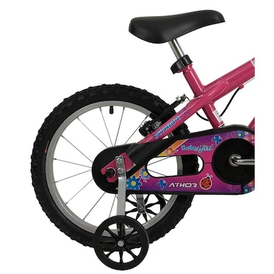 Bicicleta Aro 16 Athor Baby Girl com rodinha Freio V-Brake 1 Velocidade - Infantil - Foto 2