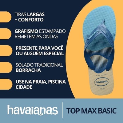 Chinelo Havaianas Top Max Basic - Masculino - Foto 2