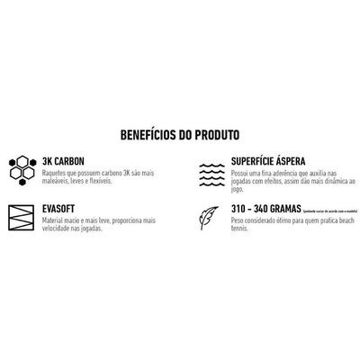 Raquete de Beach Tennis HUPI Carbon Elite 3K Pro 3.0 - Foto 6