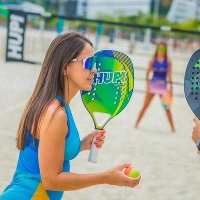 Raquete de Beach Tennis HUPI Carbon/Fiberglass Patriot - Foto 4