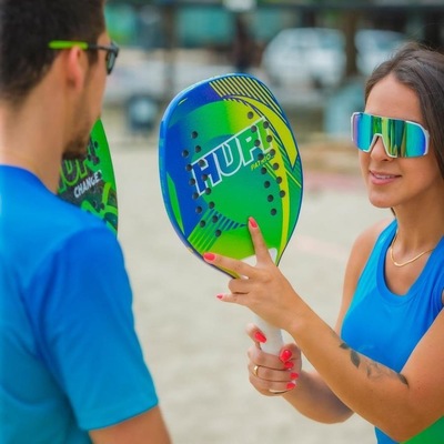 Raquete de Beach Tennis HUPI Carbon/Fiberglass Patriot - Foto 5