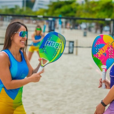 Raquete de Beach Tennis HUPI Carbon/Fiberglass Patriot - Foto 6