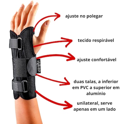 Munhequeira Hidrolight Órtese para Punho com Tala - Mão Esquerda - Foto 5