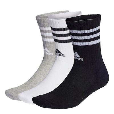 Kit de Meias Cano Alto 3-Stripes com 3 Pares - Adulto - Foto 1