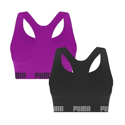 Kit Top Puma Nadador Sem Costura - Feminino - 2 Unidades - Foto 2
