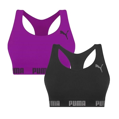 Kit Top Puma Nadador Sem Costura - Feminino - 2 Unidades - Foto 1