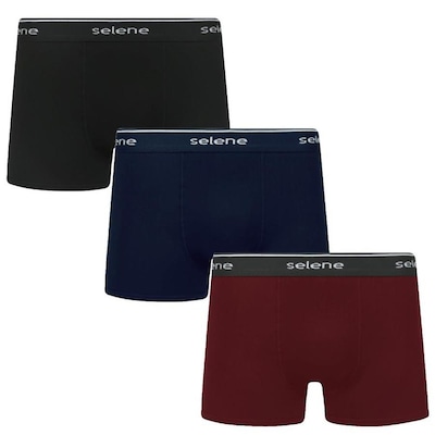 Kit Cuecas Boxer Selene Algodão Plus Size - 3 Unidades - Masculina - Foto 1